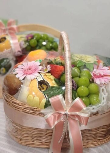เซตผลไม้ขายดี - กระเช้าหวายเกาหลี ผลไม้รวมเบอร์รี่