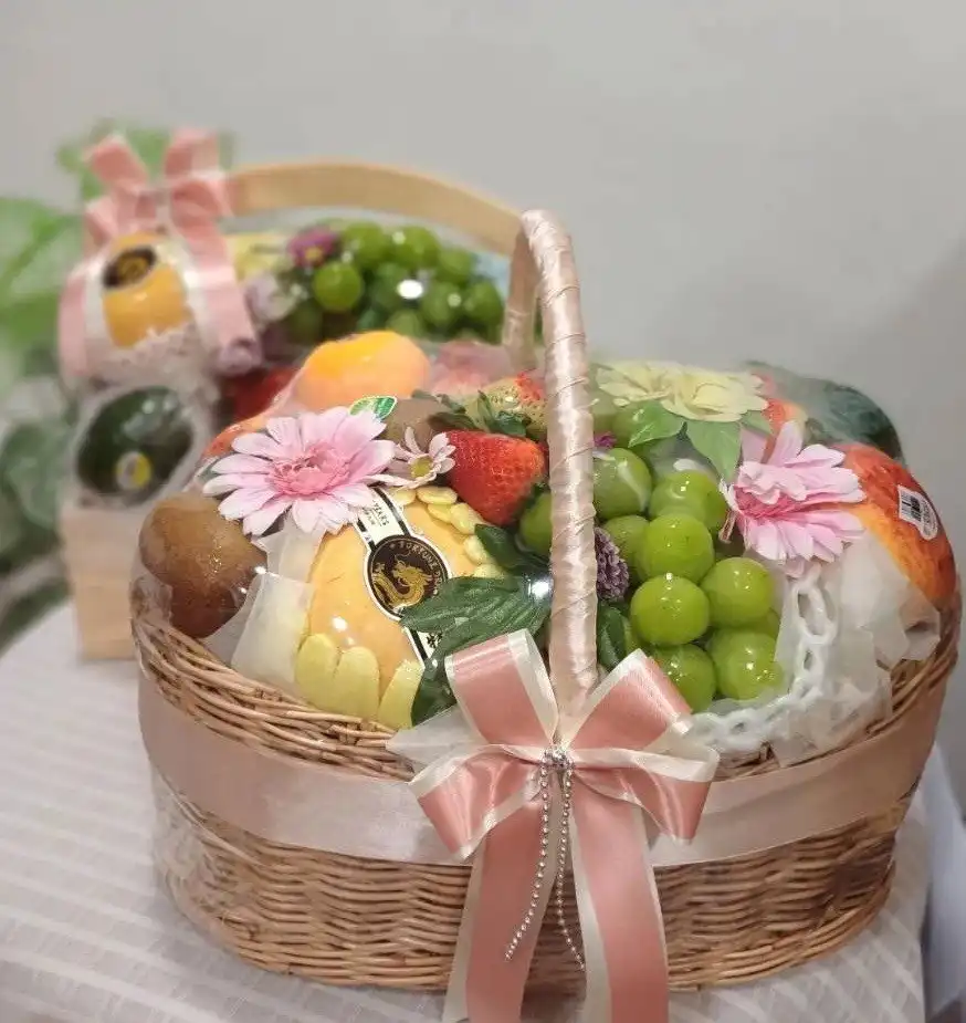 เซตผลไม้ขายดี - กระเช้าหวายเกาหลี ผลไม้รวมเบอร์รี่