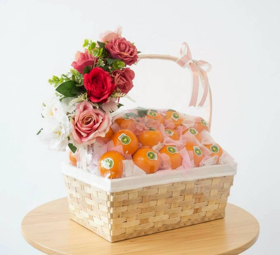 F&F-01  กระเช้าส้มใบใหญ่